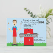 グリルでのバーベキューの招待状 招待状 (スタンド正面)