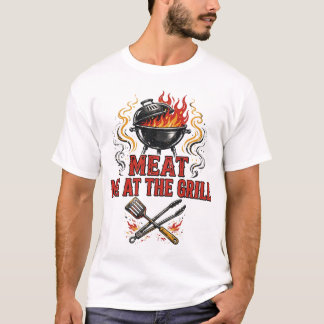 グリルで会いましょう 面白いBBQシャツ Tシャツ