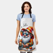 グリルとくつろぎの gnome エプロン (着用した状態)