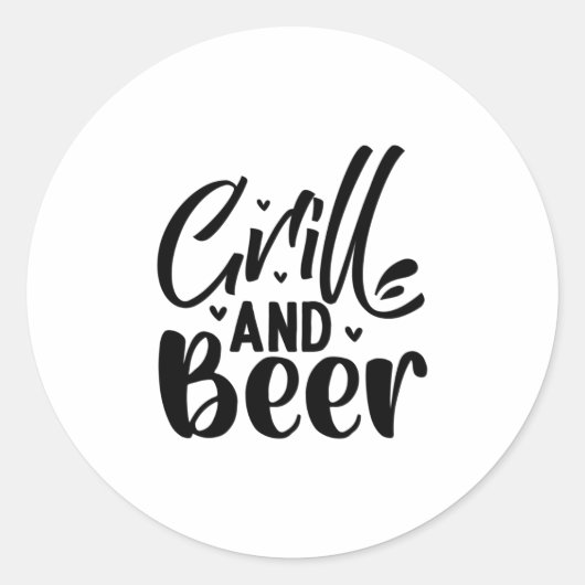 グリルとビール ラウンドシール (正面)