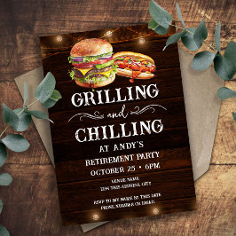 グリルとリラックス カジュアルなリタイアメントBBQ 招待状