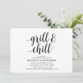 グリルと丘の引っ越し祝いパーティーパーティの招待状カード 招待状 (スタンド正面)