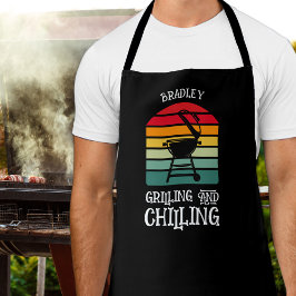 グリルと冷パーソナライズされたやし エプロン