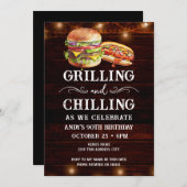 グリルと冷却BBQ 90th誕生日招待状 招待状 (正面/裏面)