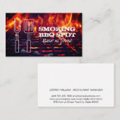 グリルに火をつける | バーベキューレストラン 名刺 (正面/裏面)