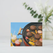 グリルに食べ物 ポストカード (スタンド正面)