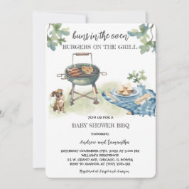 グリルのオーブンのハンバーガーのパン 招待状