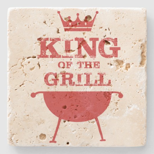 グリルのキング、赤 ストーンコースター (正面)