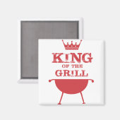 グリルのキング、赤 マグネット (正面/裏面)