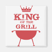 グリルのキング、赤 マグネット (正面)