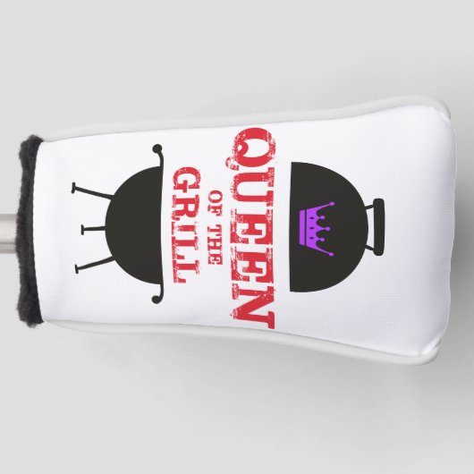 グリルのクイーンズパープルクラウンレッド ゴルフヘッドカバー (正面)