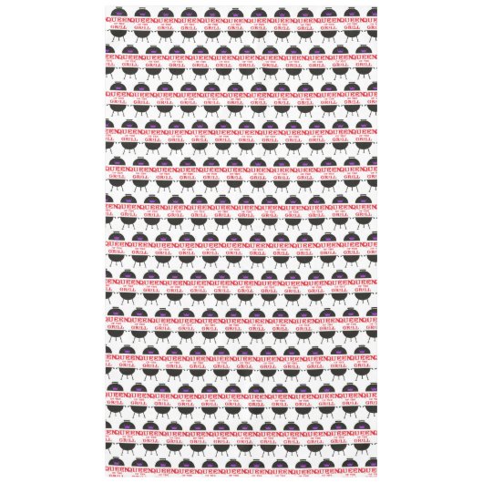 グリルのクイーンズパープルクラウンレッド テーブルクロス (正面)