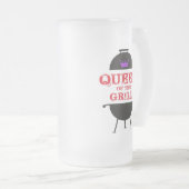 グリルのクイーンズパープルクラウンレッド フロストグラスビールジョッキ (正面右)