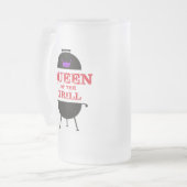 グリルのクイーンズパープルクラウンレッド フロストグラスビールジョッキ (正面左)