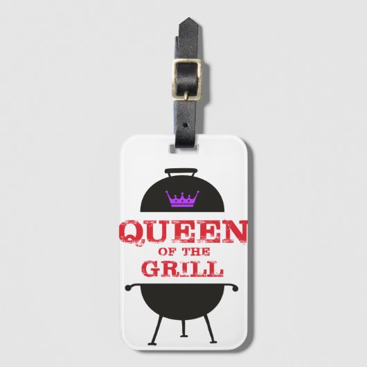 グリルのクイーンズパープルクラウンレッド ラゲッジタグ (正面縦)