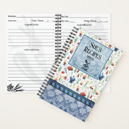 グリルのクイーンレシピカラフル – デニム，レース ノートブック