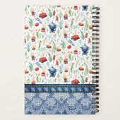 グリルのクイーンレシピカラフル – デニム，レース ノートブック (裏面)