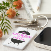 グリルのクイーン，ピンクのクラウンピンク キーホルダー (正面右)