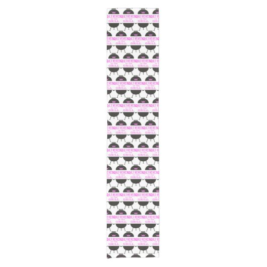 グリルのクイーン，ピンクのクラウンピンク ショートテーブルランナー (正面)