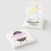 グリルのクイーン，ピンクのクラウンピンク ストーンコースター (横)