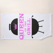 グリルのクイーン,ピンクのクラウンピンク ビーチタオル (正面)