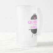 グリルのクイーン，ピンクのクラウンピンク フロストグラスビールジョッキ (正面右)