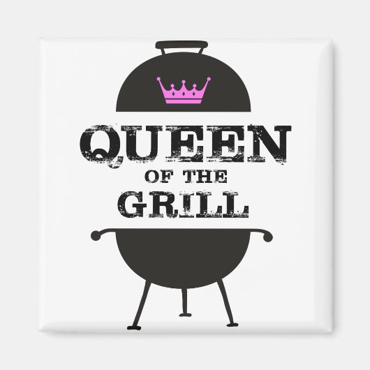 グリルのクイーン，ブラックピンククラウン マグネット (正面)