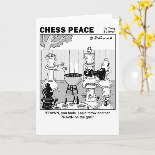 グリルのチェスの平和漫画の車海老 カード (黄色い花)