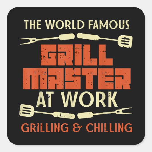 グリルのマスターの仕事で冷たいおもしろいBbq P スクエアシール (正面)