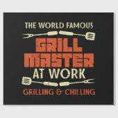 グリルのマスターの仕事で冷たいおもしろいBbq P ラッピングペーパー (フラット)