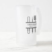グリルのマスター名の父の日 フロストグラスビールジョッキ (正面右)