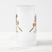 グリルのマスター-人神話伝説 フロストグラスビールジョッキ (中央)