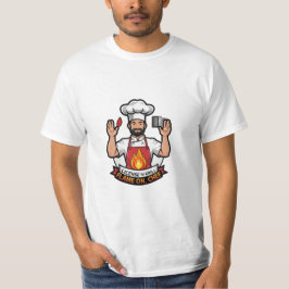 グリルのライセンス – Flame On, Chef Cartoon Tee Tシャツ