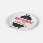 グリルの女王、パープルクラウン レッド ペーパープレート (アングル)