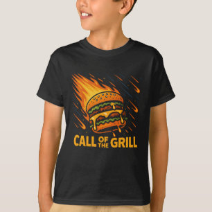 グリルの小惑星バーガー呼び出し Tシャツ
