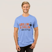 グリルの熱い場所と雰囲気が熱い トライブレンドTシャツ (正面全面)