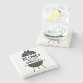 グリルの王、黒い紫の冠 ストーンコースター (横)