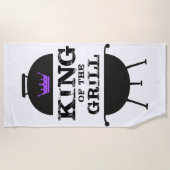 グリルの王、黒い紫の冠 ビーチタオル (正面)