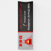 グリルは年次BBQの旗の上で発射されます 横断幕 (縦)