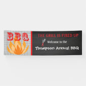 グリルは年次BBQの旗の上で発射されます 横断幕 (横)