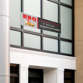 グリルは発射されますの上で… BBQの食糧旗 横断幕 (ビルの外側)