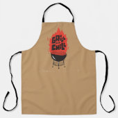 グリルアンドチルフレーミングバーベキューおもしろい エプロン (正面)