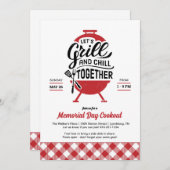 グリルアンドチルメモリアルデークックアウト招待状 招待状 (正面/裏面)