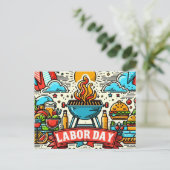 グリルアンドチルラバーデイお祝い ポストカード (スタンド正面)