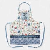 グリルウィメンズカラフルデニムの女王レース エプロン (正面)