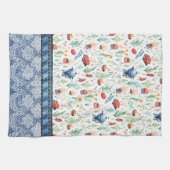 グリルウィメンズカラフルデニムの女王レース キッチンタオル (横)