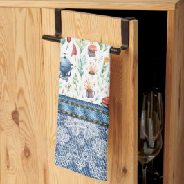 グリルウィメンズカラフルデニムの女王レース キッチンタオル