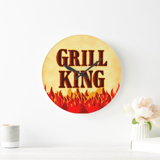 グリルキングBBQフレイムウォールクロック ラージ壁時計 (ホーム)