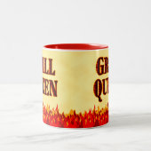 グリルクイーンレッドフレイムスBBQことわざマグ ツートーンマグカップ (中央)