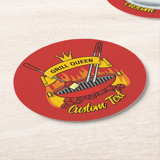 グリルクイーン ラウンドペーパーコースター (アングル)